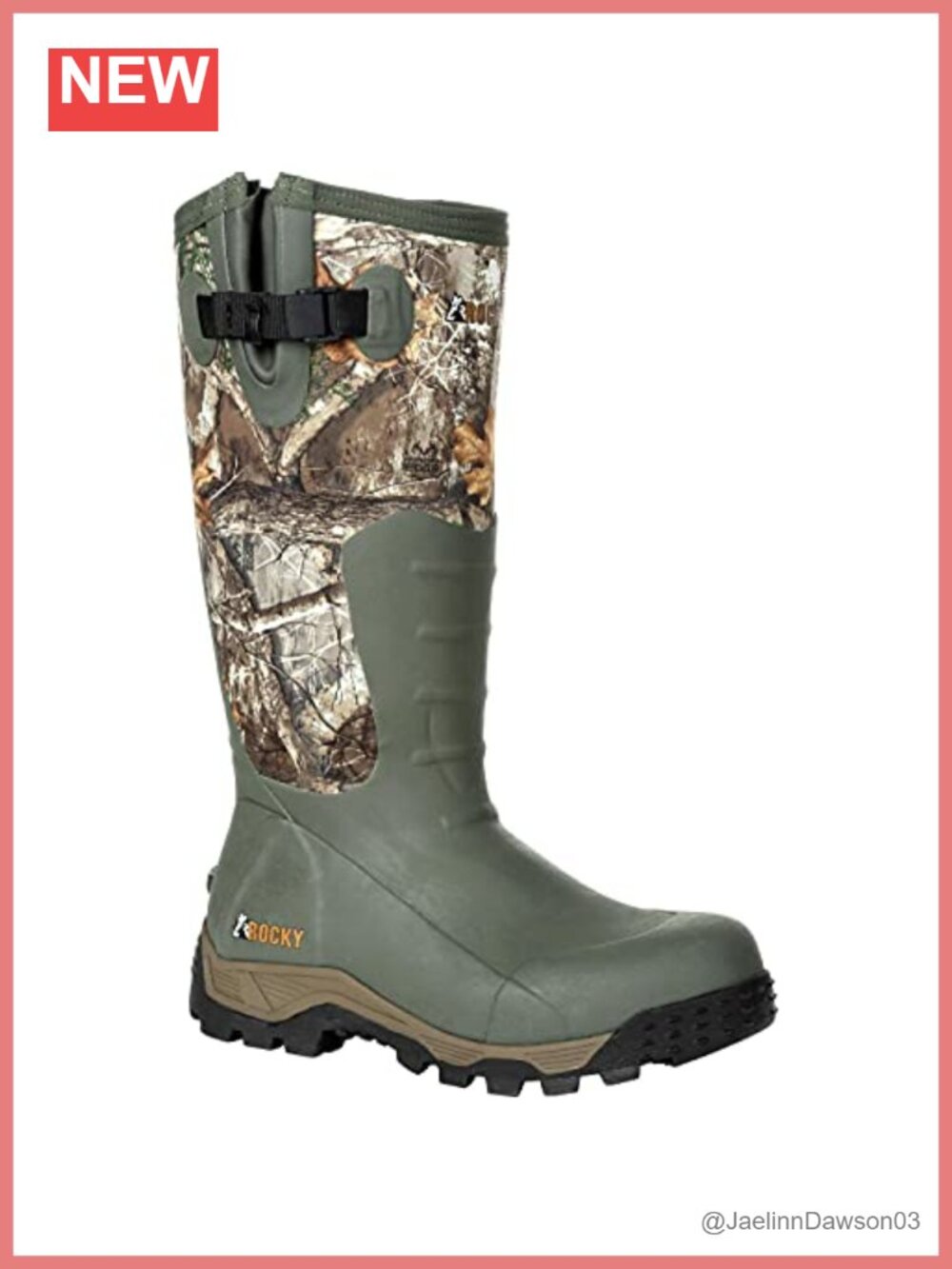 Waterproof Insulated Pull-On Hunting Boots with Side Zipper